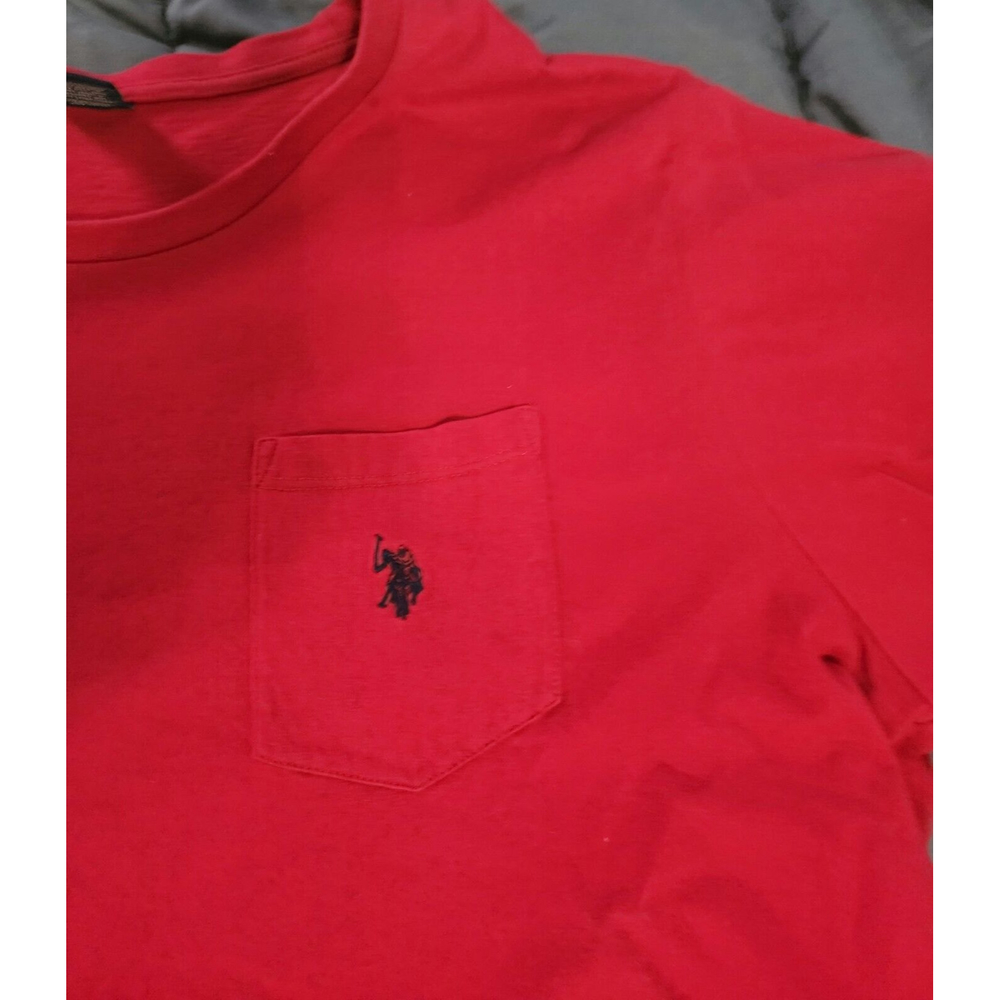 US POLO ASSN Mens SIZE XL Short Sleeve Red Shirt Embroidered Logo on Pocket - Picture 2 of 4